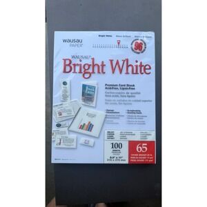 Wausau Paper Bright White Premium Card Stock‎ 65lb 8.5x11 100 Sheets 90901